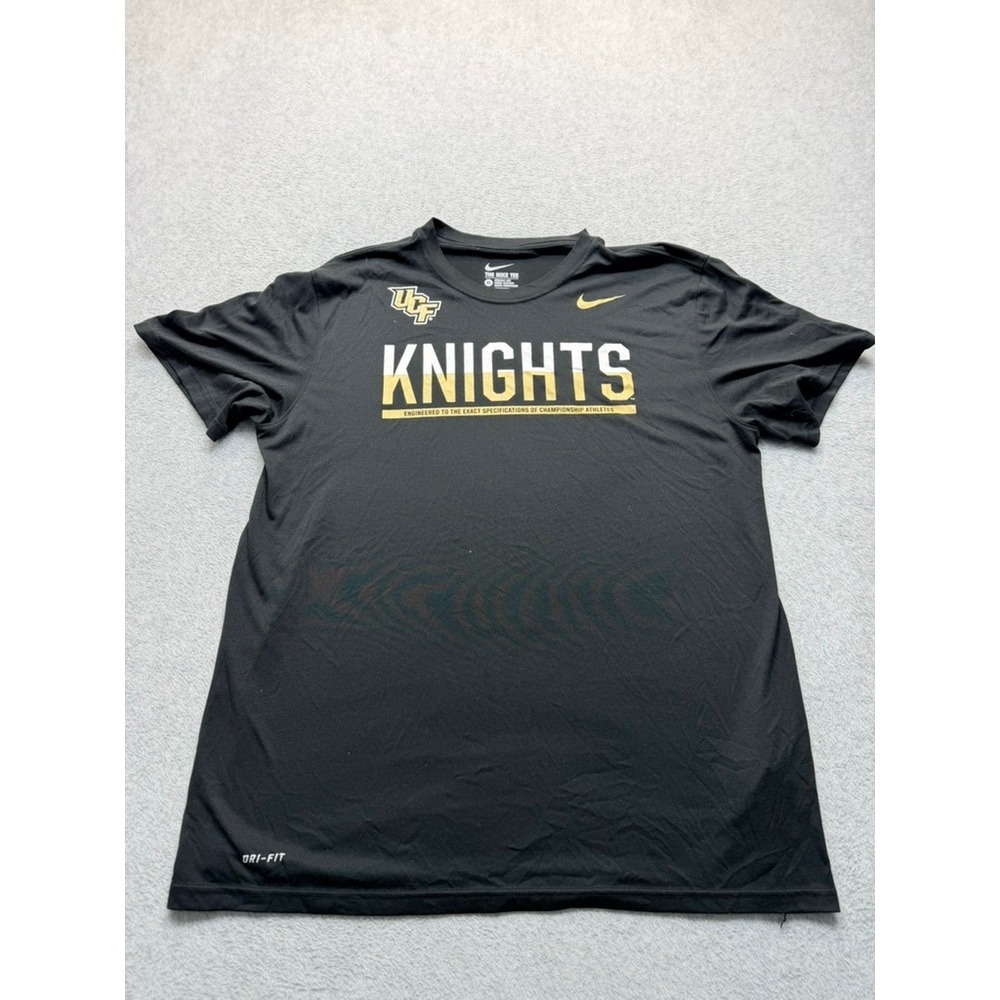 Nike UCF Knights Dri-FIT T-Shirt Mens XL Black Gold Graphic Tee Short Sleeve